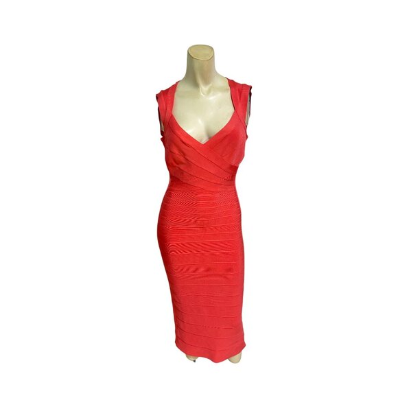 Authentic Herve Leger "SARAI" Hibiscus Halter Bandage Dress - $1,050 Small 2 4 - Picture 3 of 10